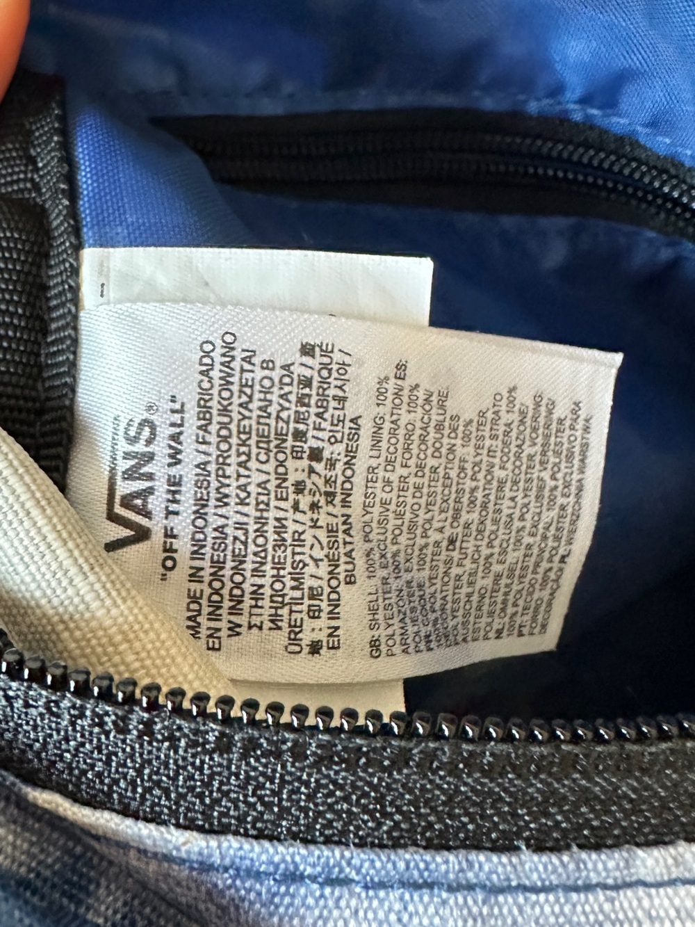 Vans "Off The Wall" Blue & White Tie Dye Backpack - Picture 7 of 9